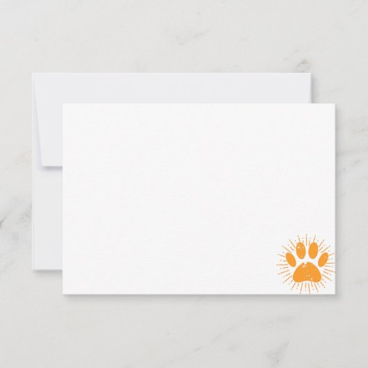 Distressed Sunbeam Dog Paw Custom Blank Notitiekaartje (Voorkant)