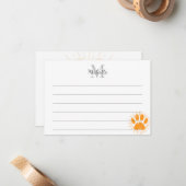 Distressed Sunbeam Dog Paw Custom Lined Monogram Notitiekaartje (Voorkant / Achterkant in situ)