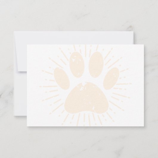 Distressed Sunbeam Dog Paw Personalized Monogram Notitiekaartje (Achterkant)