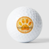 Distressed Sunbeam Dog Paw Waterverf Print Golfballen (Voorkant)