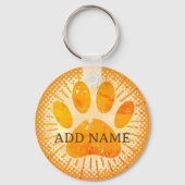 Distressed Sunbeam Dog Paw Waterverf Print Sleutelhanger (Achterkant)