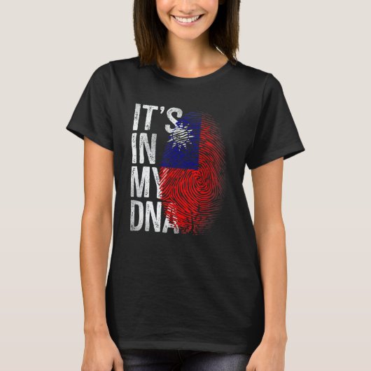 Distressed Taiwanese Flag It's In My DNA Fingerpri T-shirt (Voorkant)