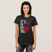 Distressed Taiwanese Flag It's In My DNA Fingerpri T-shirt (Voorkant volledig)