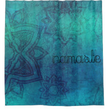 Distressed Turquoise Blue Mandala Namaste