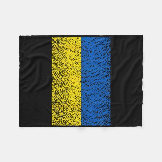 Distressed Ukraine Flag Blue Yellow Patriotic Supp Fleece Deken (Voorkant (Horizontaal))