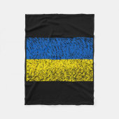 Distressed Ukraine Flag Blue Yellow Patriotic Supp Fleece Deken (Voorkant)