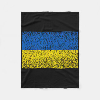 Distressed Ukraine Flag Blue Yellow Patriotic Supp Fleece Deken