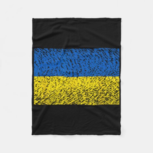 Distressed Ukraine Flag Blue Yellow Patriotic Supp Fleece Deken (Voorkant)