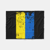 Distressed Ukraine Flag Blue Yellow Patriotic Supp Fleece Deken (Voorkant (Horizontaal))