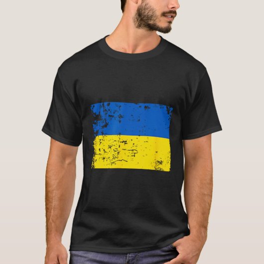 Distressed Ukraine Flag Blue Yellow Patriotic Supp T-shirt (Voorkant)