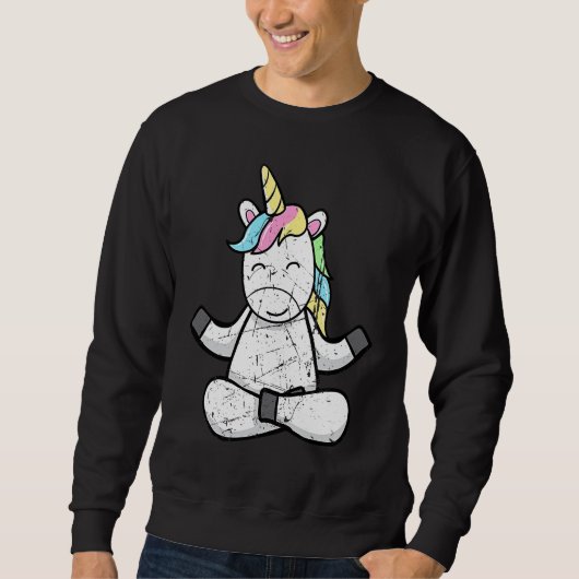 Distressed Unicorn Yoga Meditation Relaxing Unicor Trui (Voorkant)
