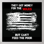 Distressed USA Flag Anti-War Poster (Voorkant)