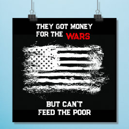 Distressed USA Flag Anti-War Poster