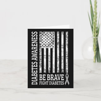 Distressed  USA Flag Diabetes Awareness Kaart