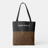 Distressed Victoriaans Sinaasappel Black Damask Na Tote Bag (Achterkant)