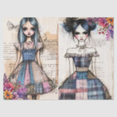 Distressed Vintage Floral Dress Ephemera  Tissuepapier (Voorkant)