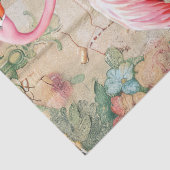 Distressed Vintage Floral & Flamingo Decoupage  Tissuepapier (Detail)