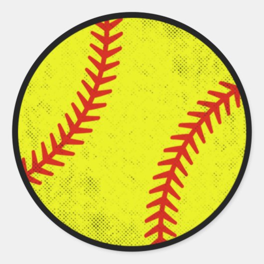 Distressed Vintage Softball Graphic Design Ronde Sticker (Voorkant)