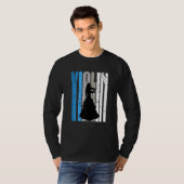 Distressed Violin Player Retro Female Words Text R T-shirt (Voorkant volledig)