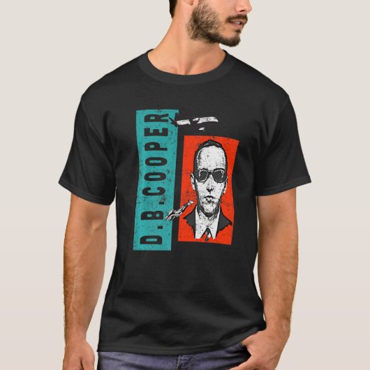 Distressed Wanted D B Cooper Sketch Cryptid Urban  T-shirt (Voorkant)