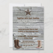 Distressed Wood Cowboy Boots - Uitnodiging voor ee (Voorkant)