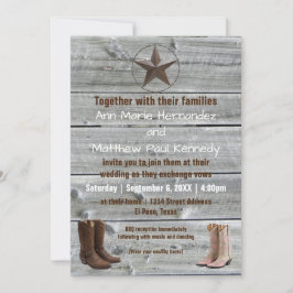 Distressed Wood Cowboy Boots - Uitnodiging voor ee