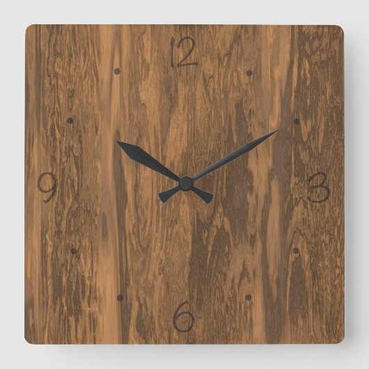 Distressed wood pattern clock vierkante klok (Voorkant)
