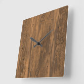Distressed wood pattern clock vierkante klok (Hoek)