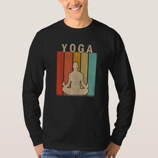 Distressed Yoga  Men Women Cute Yoga Retro T-shirt (Voorkant)