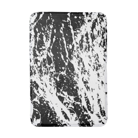 Distressed zwart-wit Distressed Paint Badmat (Voorkant Verticaal)