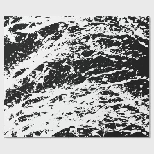 Distressed zwart-wit Distressed Paint Cadeaupapier (Vlak)