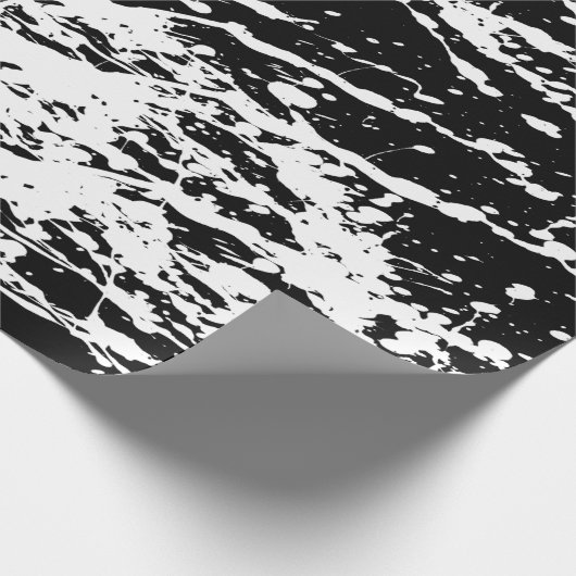 Distressed zwart-wit Distressed Paint Cadeaupapier (Hoek)