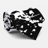 Distressed zwart-wit Distressed Paint Stropdas (Opgerold)