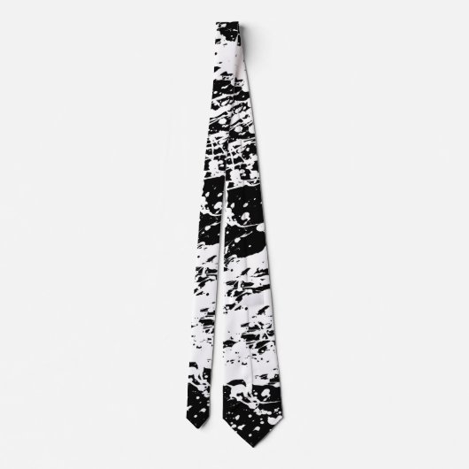 Distressed zwart-wit Distressed Paint Stropdas (Achterkant)