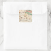 Distributie planten vierkante sticker (Tas)