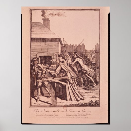 Distributie van brood in het Louvre Poster (Voorkant)