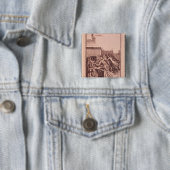 Distributie van brood in het Louvre Vierkante Button 5,1 Cm (In situ)