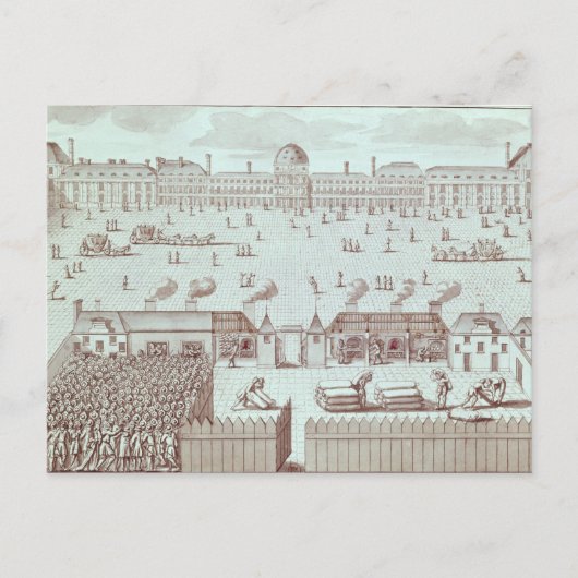 Distributie van brood op de Tuileries Kiosk Briefkaart (Voorkant)