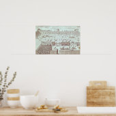 Distributie van brood op de Tuileries Kiosk Poster (Keuken)