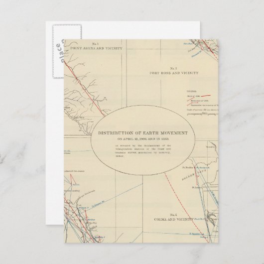 Distributie van grondbewegingen in Californië Briefkaart (Voorkant / Achterkant)
