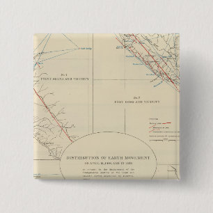 Distributie van grondbewegingen in Californië Vierkante Button 5,1 Cm