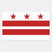 District Columbia Flag Rechthoekige Sticker (Voorkant)