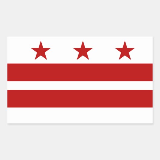 District Columbia Flag Rechthoekige Sticker (Voorkant)