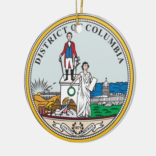 District Columbia-zeehond Keramisch Ornament (Links)
