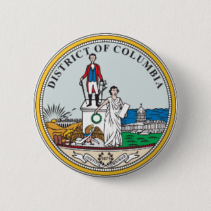 District Columbia-zeehond Ronde Button 5,7 Cm