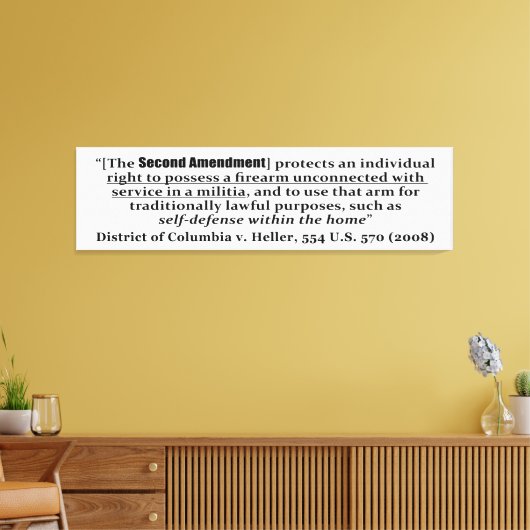 District of Columbia/Heller, 554 U.S. 570 2008 Canvas Afdruk (Insitu (Woonkamer))