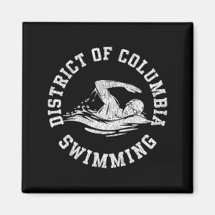 District Of Columbia Zwemmen Retro Gedistingeerd S Magneet