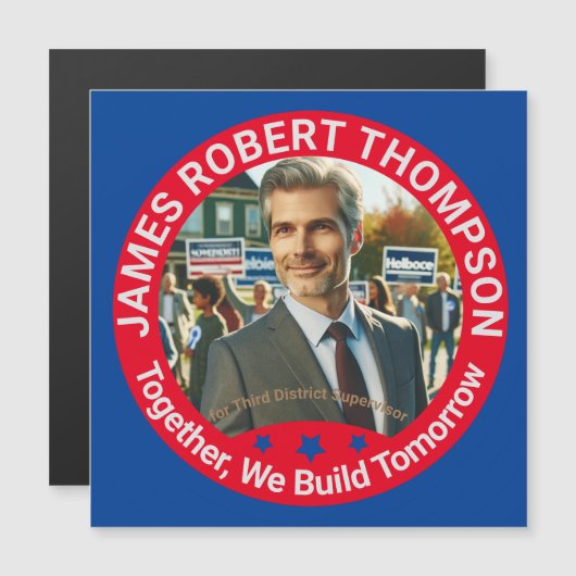 District Supervisor Campagne Magnetische Kaart (Voorkant / Achterkant)