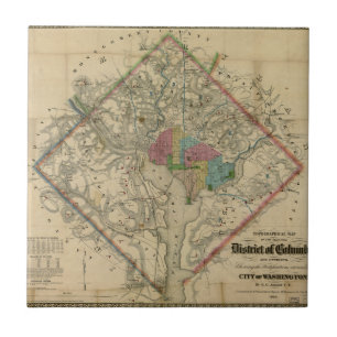 District van Columbia Civil War Era Map Tegeltje
