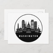 District Washington of Columbia Skyline Briefkaart (Voorkant / Achterkant)